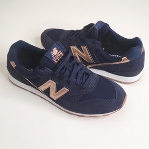 New Balance Navy Blue & Rose Gold Sneakers Size 10